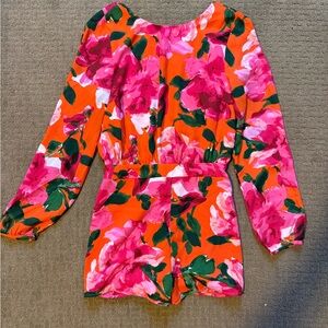 Lulus flower romper with low back